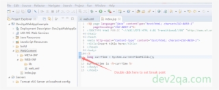Set Break Point In Jsp Page - Web Browser