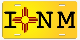I Zia Nm License Plate - New Mexico Flag