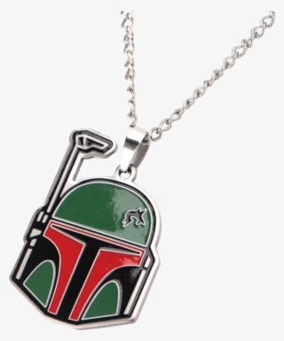 Star Wars Necklace Pendant Boba Fett Cutout Steel