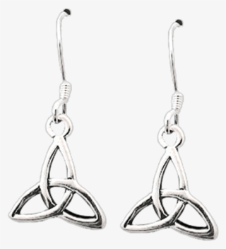 Sterling Silver Triquetra Earrings - Silver