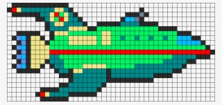 Planet Express Ship Perler Bead Pattern / Bead Sprite - Planet Express Cross Stitch
