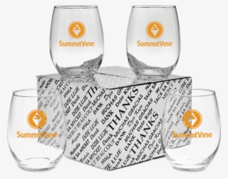 Thank You Set Of Four Stemless White Wine Glasses