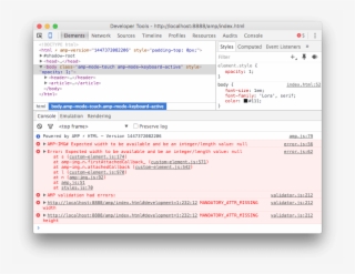 Amp Validation Errors In The Console