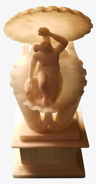 Late 19th Century Alabaster Clam Shell Carving Containing - Carving