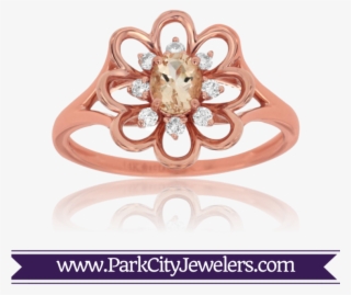 Diamond And Morganite Flower Ring - Elk Ivory And Diamond Ring
