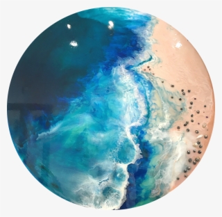 Laguna Beach Is A Stunning Original Abstract Resin - Resin Painting Beach