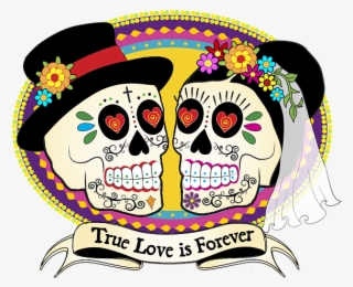 Bleed Area May Not Be Visible - Sugar Skull Wedding Clip Art