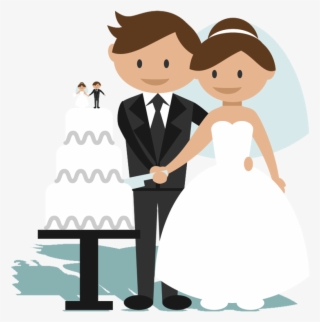 Casamento Álbumes De Boda, Recuerdos De Boda, Dibujos - Cute Wedding Couple Clipart Png