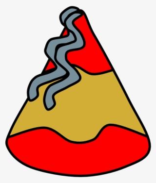 Party Hat, Streamers, Stripes, Red, Gold Silver, Png - Party Hat