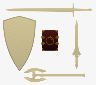 The Grip And Pommel Are Flat On One Side, So The Swords - Shield
