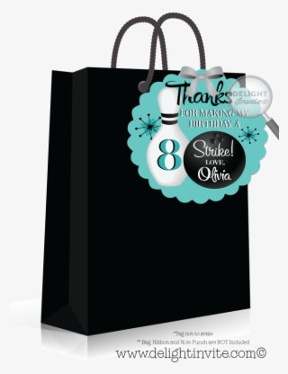 Retro Bowling Birthday Favor Tag - Greeting Card
