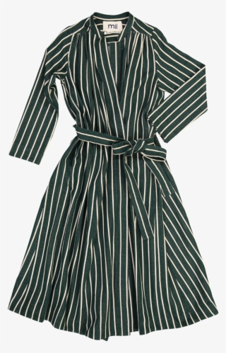 Mii Green Stripe Denim Dress - Dress