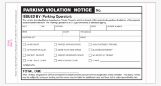 Generic Private Property Parking Ticket With Envelope