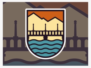 Lake Chelan Sticker Design Bridge Mountains Water Badge - Lake Chelan