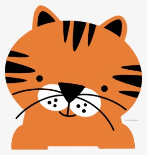 Tomato Red Color Basic Tiger Face Clipart Png - Miss Kate Cuttables Animals