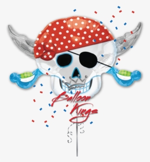 Pirate Skull - 28" Jumbo Pirate Party Skull Balloon - Mylar Balloons