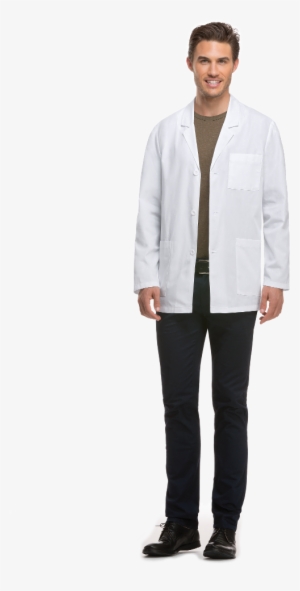 Dickies 31" Mens Lab Coat - Hombre Camisa Blanca Y Pantalon Negro