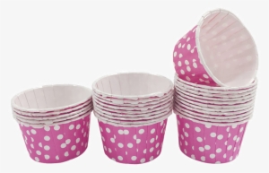 Fuchsia With White Polka Dot Mini Cupcake Paper Cups - Paper Cup