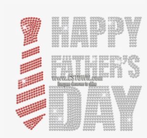 Happy Father's Day With Bling Tie Iron On Rhinestone - Webbing