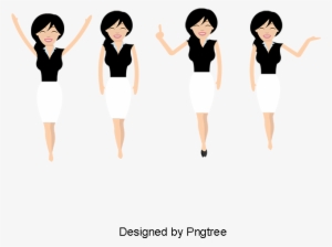 People Waved Sign Suit Vector, People Vector, Sign - Cartoon