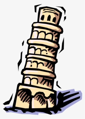 Vector Illustration Of Leaning Tower Of Pisa Campanile - Leaning Tower Of Pisa Clipart