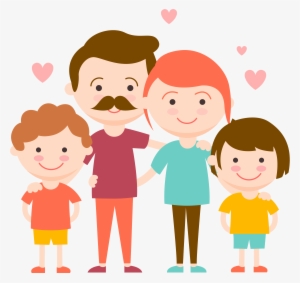 Hand Drawn Cartoon Family Decoration Vector