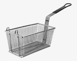 25651052 - Fry Basket With Front Hook/teal Handle 13-1/4" X 9-1/4"