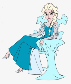 For More Disney Frozen Clipart, Including Large Images - Elsa Sitting In Chair