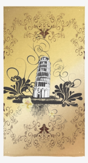 The Leaning Tower Of Pisa Bath Towel - Tower Of Pisa Shower Curtain