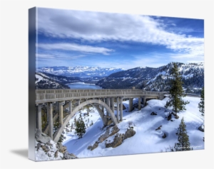 Snow Bridge Png - Gallery-wrapped Canvas Art Print 32 X 21 Entitled Rainbow