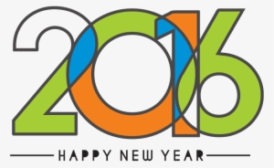 Colorful Happy New Year 2016 Text Design - New Year 2016 Png