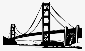 Vector Clipart Golden Gate Bridge - Golden Gate Bridge Black And White Clip Art