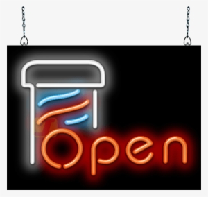 Barber Pole Neon Open Sign - Neon Sign