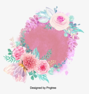 Beautiful Hand Paint Watercolor Frame, Flower, Flowers, - Watercolor Painting