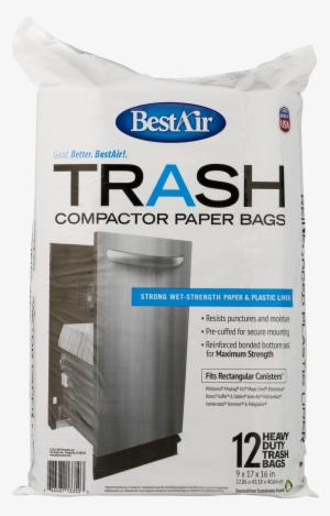 Bestair Heavy Duty Compactor Bags, 16" D X 9" W X 17" - Waste