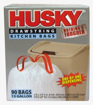 Husky 13 Gallon Drawstring Kitchen Trash Bags