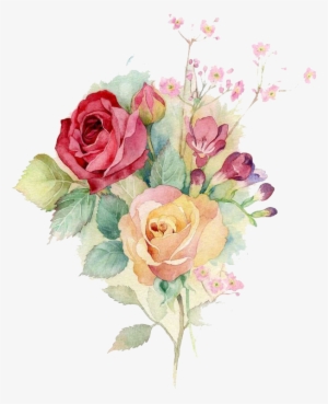 Bouquet Vector Watercolor Clipart Download - Watercolor Flower Bouquet Png