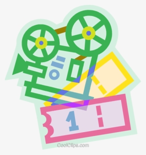 Movie Projector With Movie Tickets Royalty Free Vector - Film
