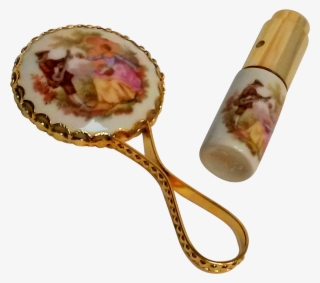 Vintage Limoges Perfume Spray Bottle And Miniature