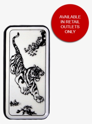 Tiger, White Background Red Flame Windproof Refillable - Lighter