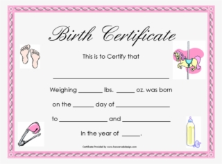 Png Birth Certificate - Birth Certificate For A Girl
