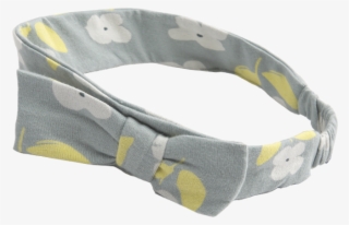 Nature Baby Jersey Bow Headband In Meadow Blue Print - Headband