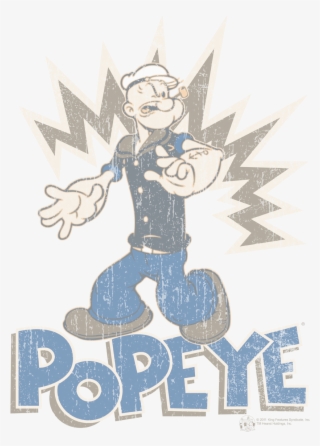 Popeye Sailor Man Men's Heather T-shirt - T-shirt: Popeye - Sailor Man (slim Fit), 3x3in.