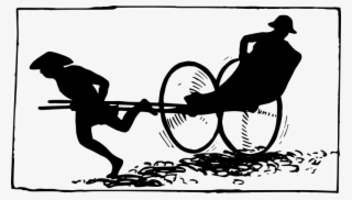 This Png File Is About Outline , Asian , Simple , Rickshaw - Clip Art