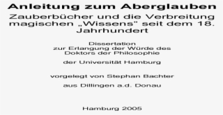 Anleitung Zum Aberglauben - Case Study Economic Development