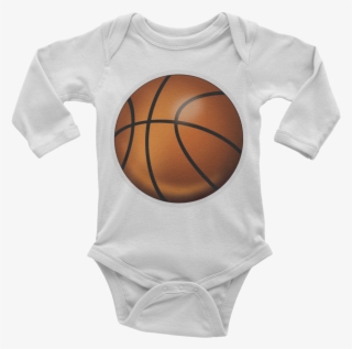 Emoji Baby Long Sleeve One Piece Basketball Just Emoji - Nanny Loves Me Baby Grows