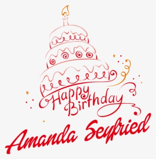 Amanda Seyfried Happy Birthday Vector Cake Name Png - Happy Birthday Monu Cake
