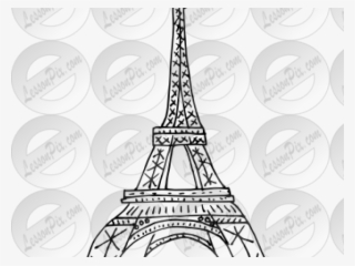 Drawn Eiffel Tower Outline - Tower