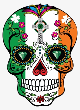 Image Royalty Free Library Sugar Skulls And The Flag - Calavera
