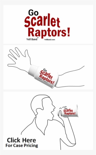 Yell Band - Wearable Megaphone - White - Go Scarlet - Drawing